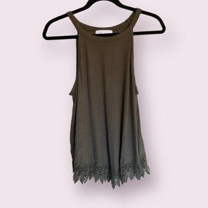 Pinque | Women’s | Lan Crochet Trim Knit Halter Top | Size: L